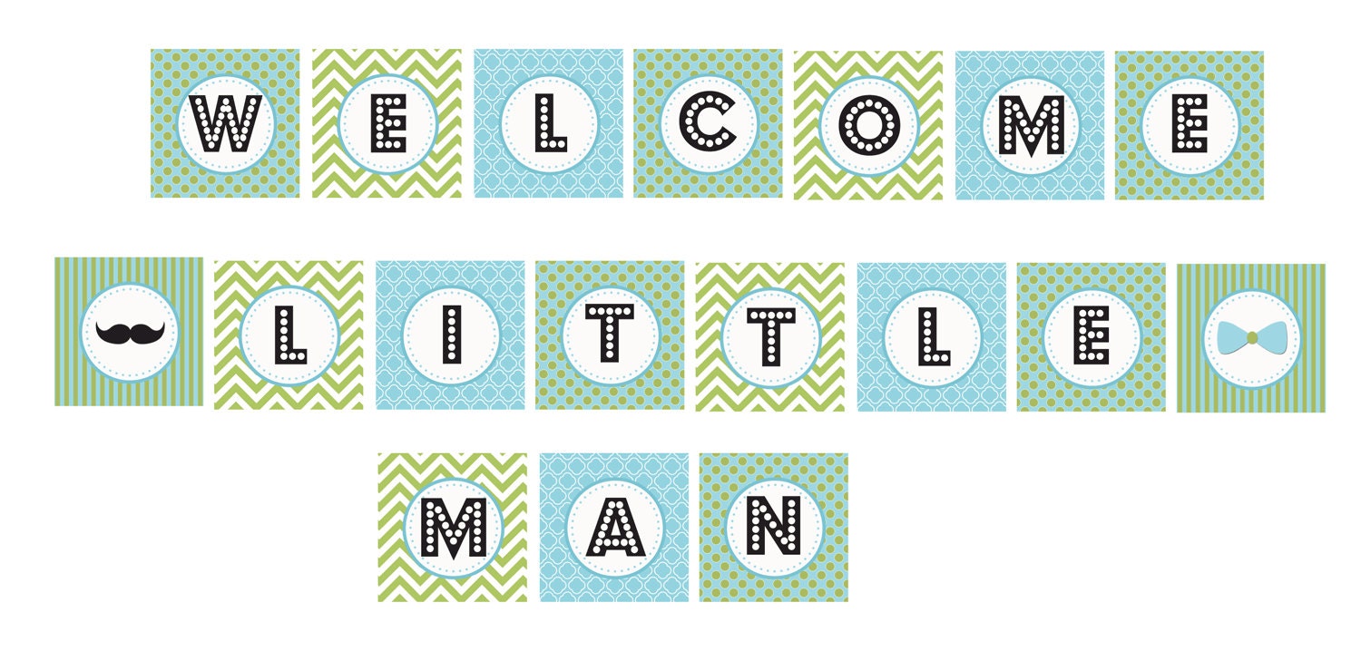 Little Man Baby Shower Banner - Printable Il_570xn