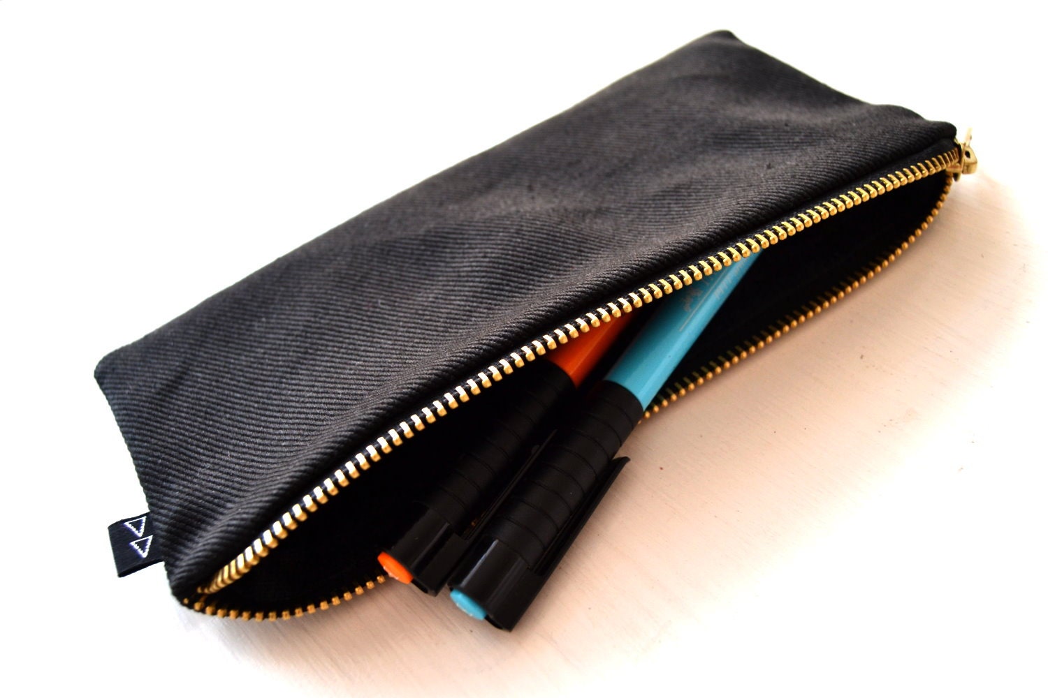 Minimalist Zipper Pouch Pencil Case Black By Elizaschwarzberlin 8906