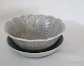 California Pottery Leaf Pattern Serving Bowl Set - MamaAndTheFlowrChild