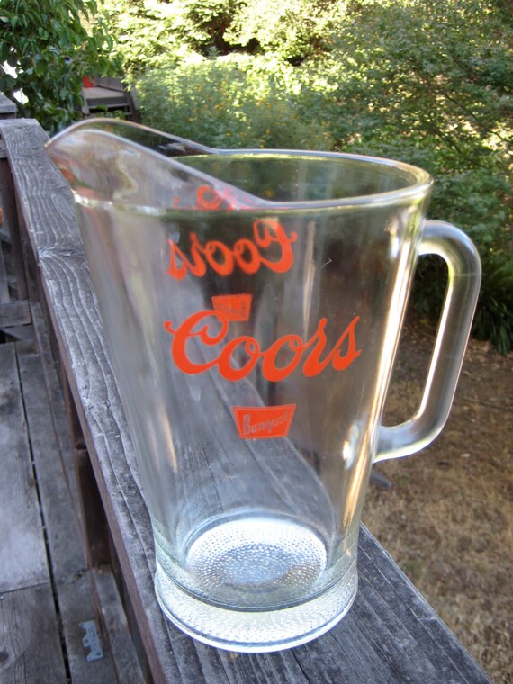 Items similar to Vintage Glass Coors Banquet Beer Pitcher on Etsy