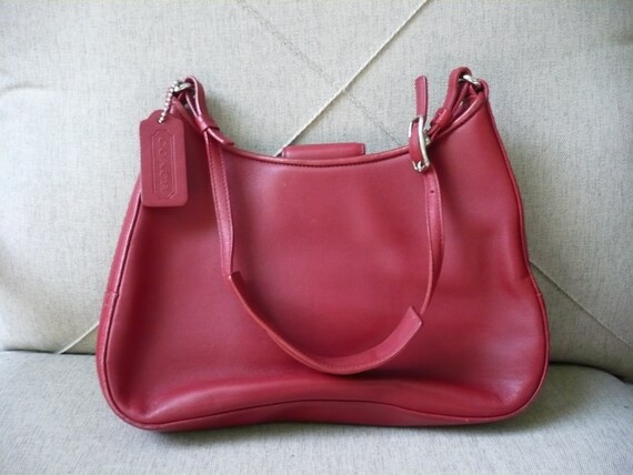 Coach red small purse all leather by Designerpurseskathy on Etsy