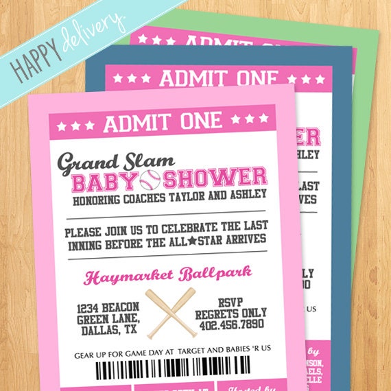 Printable Baseball Baby Shower Invitation - It's a Girl