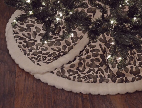 silver leopard tree skirt with fur trim by poshpanelschristmas silver leopard tree skirt with fur trim by poshpanelschristmas