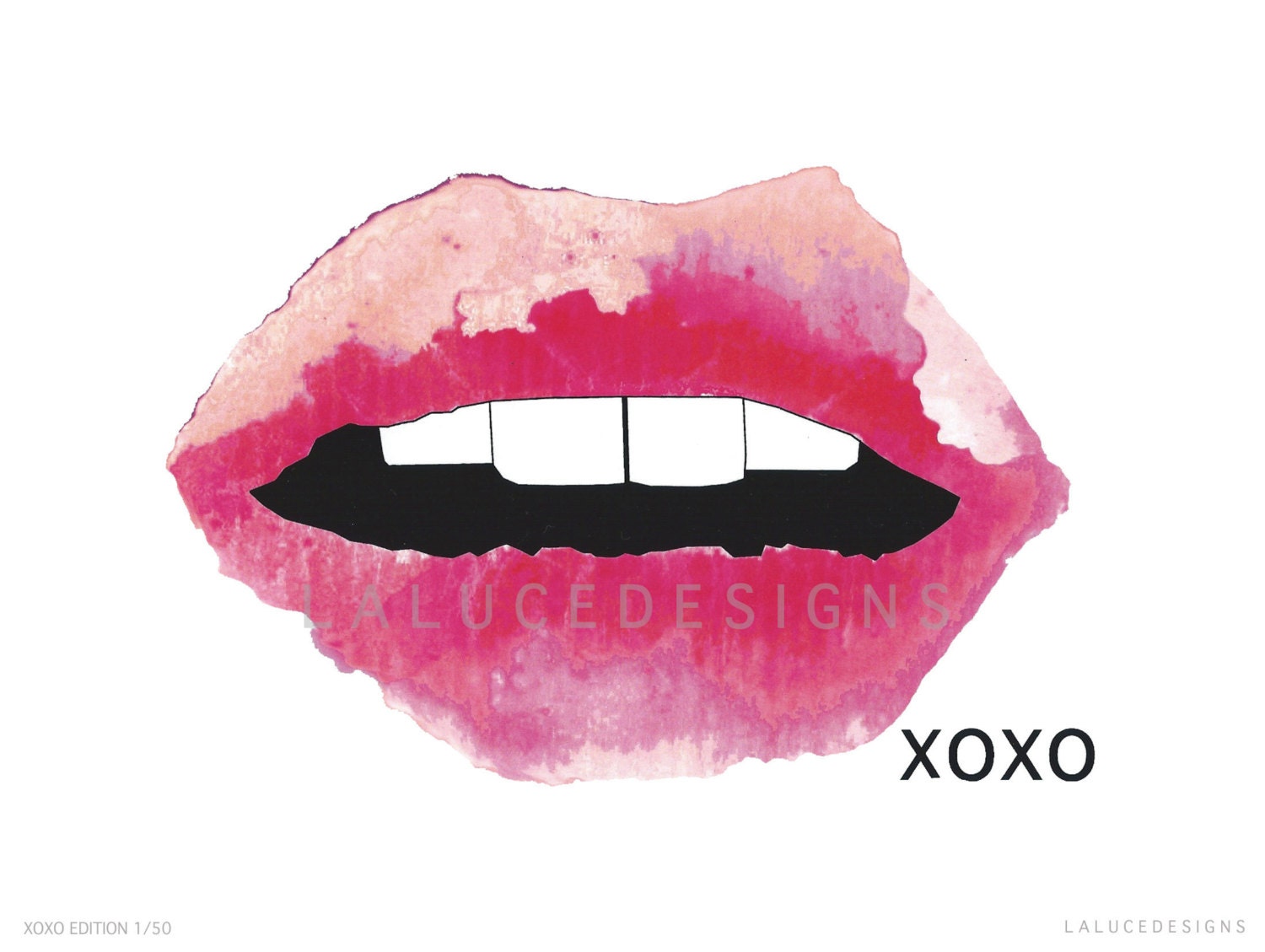 XOXO  Lips Print Purple Orange Pink - LALUCEDESIGN