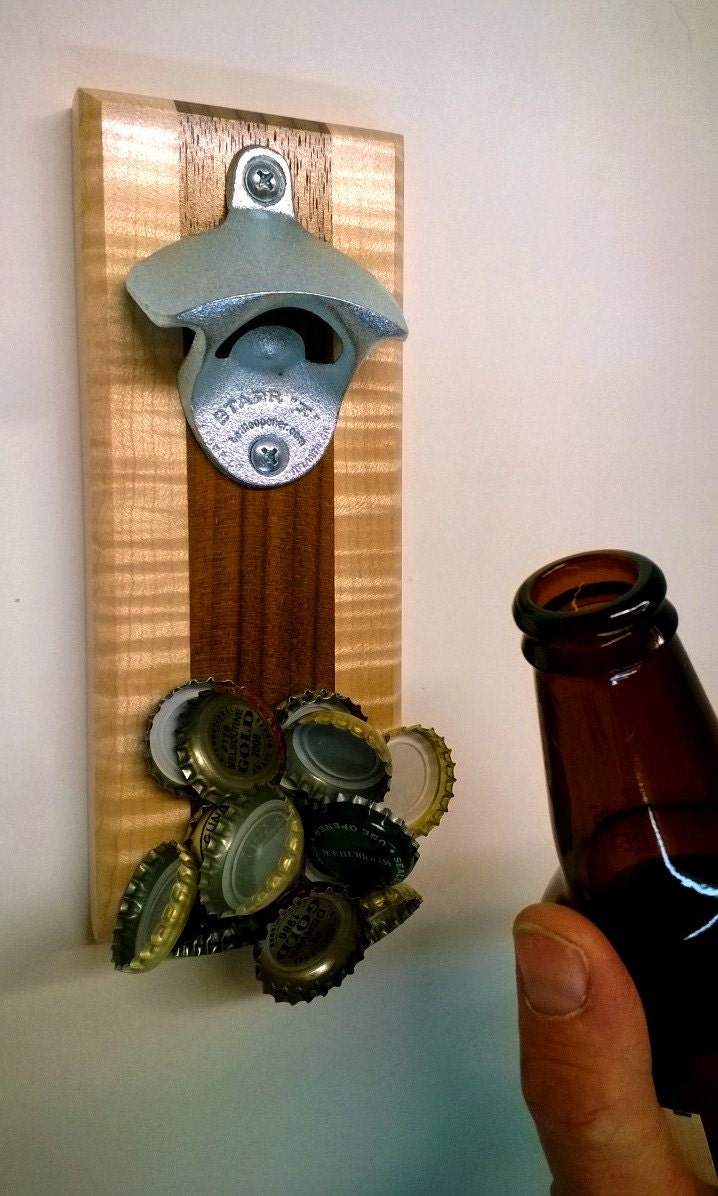 Wall Mounted Bottle Opener with Cap Catcher by SmileMoon