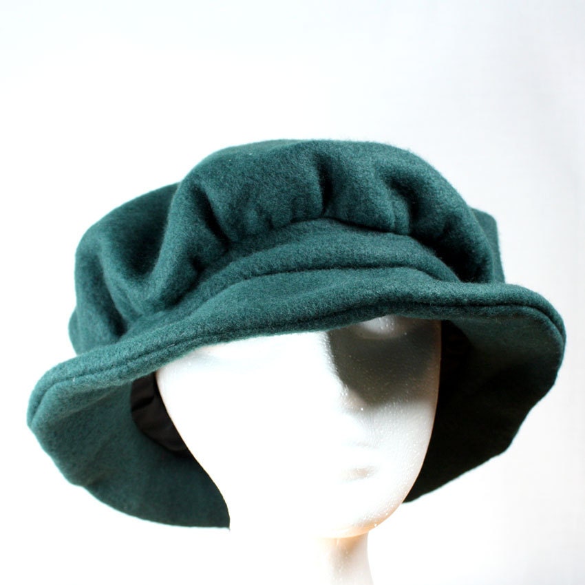 Forrest Green Fleece Hat Adjustable Women's Hat by TofuTheDog