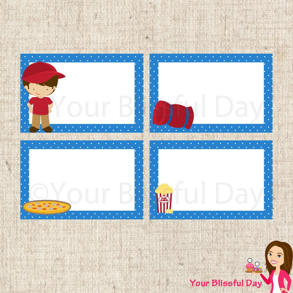 PRINTABLE Boy Sleepover Party Label Tents Il_570xn