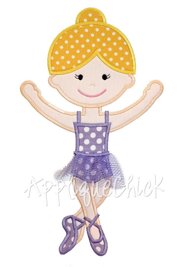 Ballerina Applique Design by AppliqueChick on Etsy