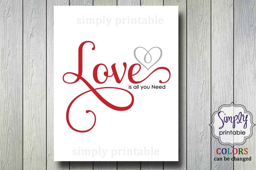 Love is All You Need Wall Print (8x10) Il_570xn