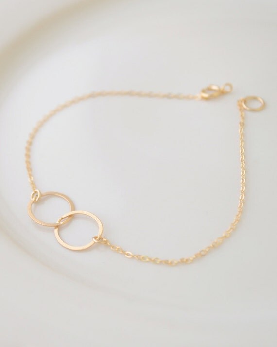Double Circle Bracelet gold filled or sterling by OliveYewJewels