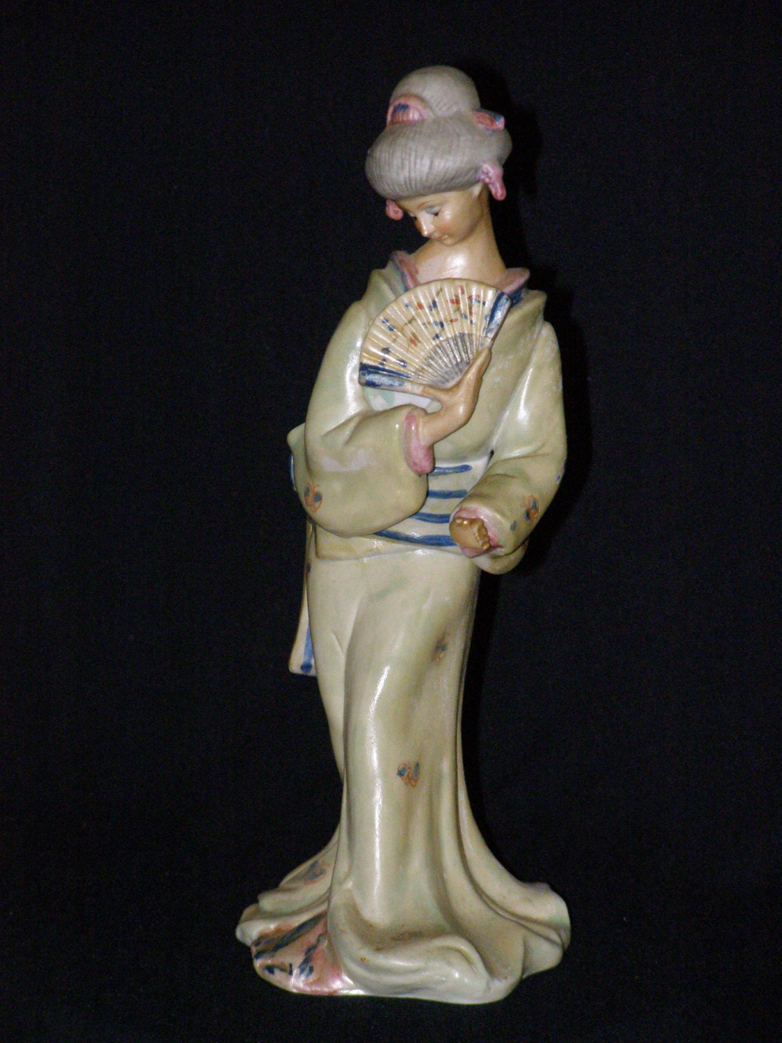 Vintage Japanese Geisha Porcelain Figurine Formal Hand By Parkie