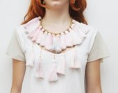 MARSHMELOW/ Pastel tassel necklace-Ready to Ship -OOAK - DDSLLGirlsStore