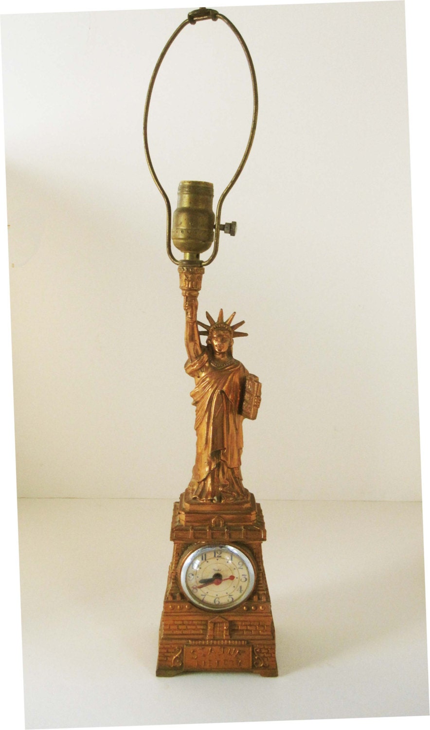 RESERVED Large 'Statue of Liberty' Lamp/Clock by RetroMama65