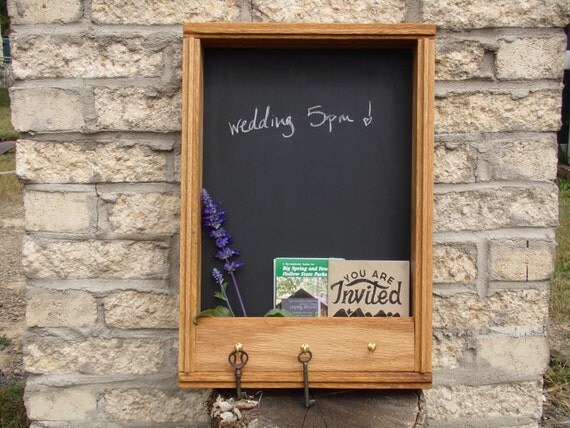 Classic Chalkboard Mail and Key Holder by laruedefleurs on Etsy
