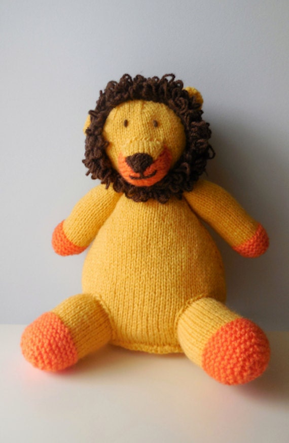 knitted lion toy