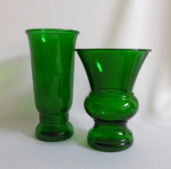 Emerald Green Vases 4 Glass Vases Wedding by