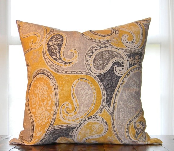 Decorative Pillow Cover, Throw Pillow, Paisley Pillow Cover, 20x20 Pillow Cover
