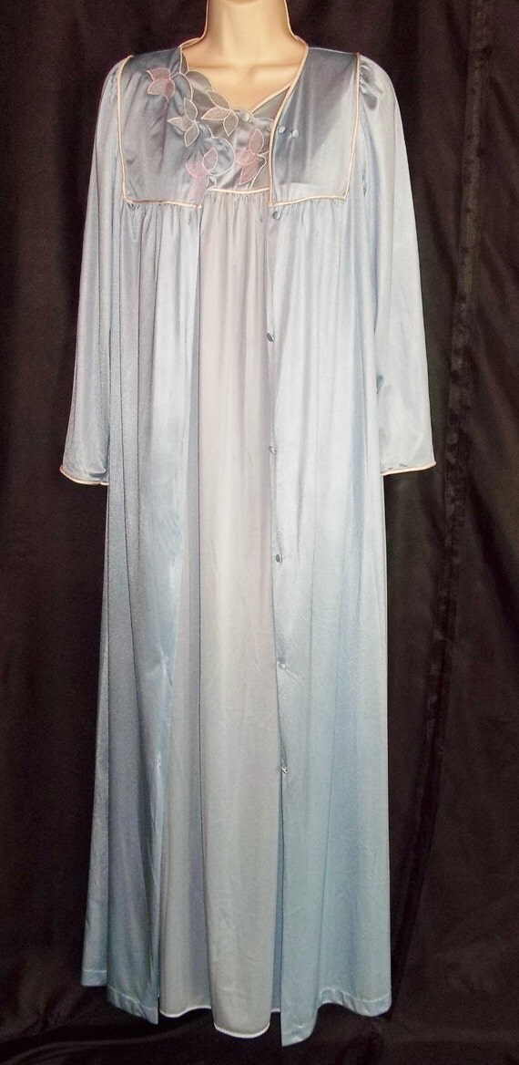 Items Similar To Vintage Lingerie 1970s Vanity Fair Blue Nightgown And Robe Set On Etsy