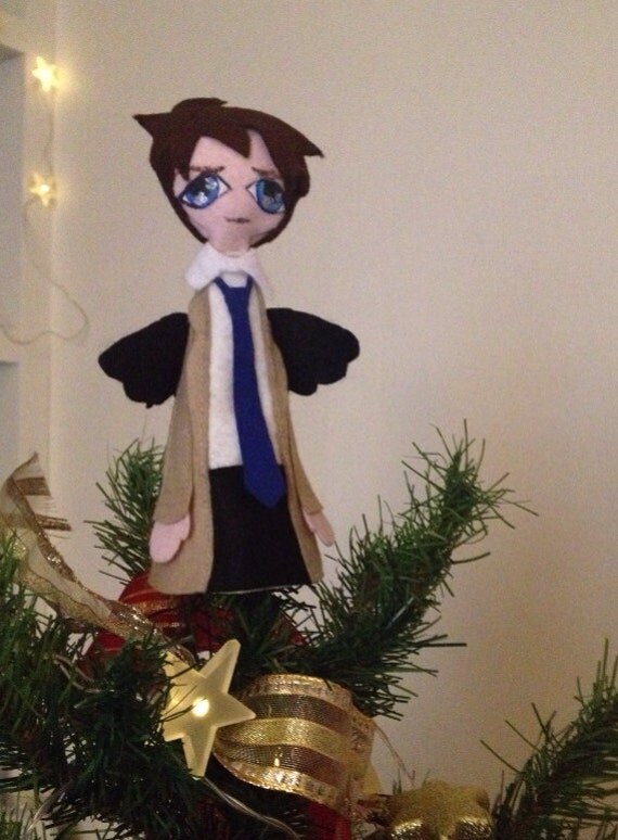 castiel christmas tree topper by greenstockinguk on etsy castiel christmas tree topper by greenstockinguk on etsy
