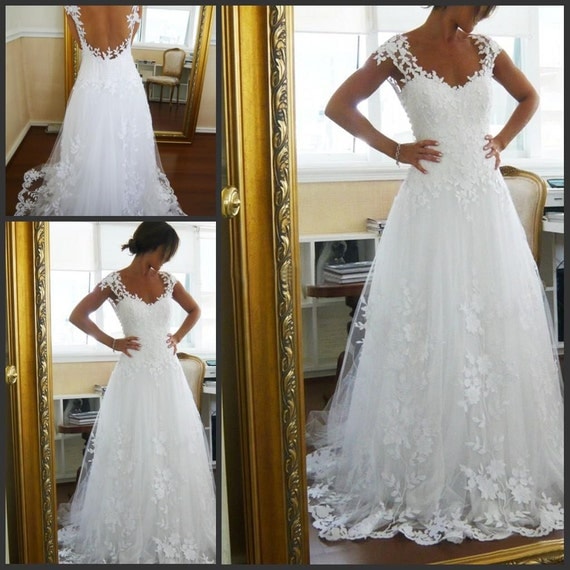 Gorgeous Lace Ball Gown Straps Sweep Train  Wedding Dress