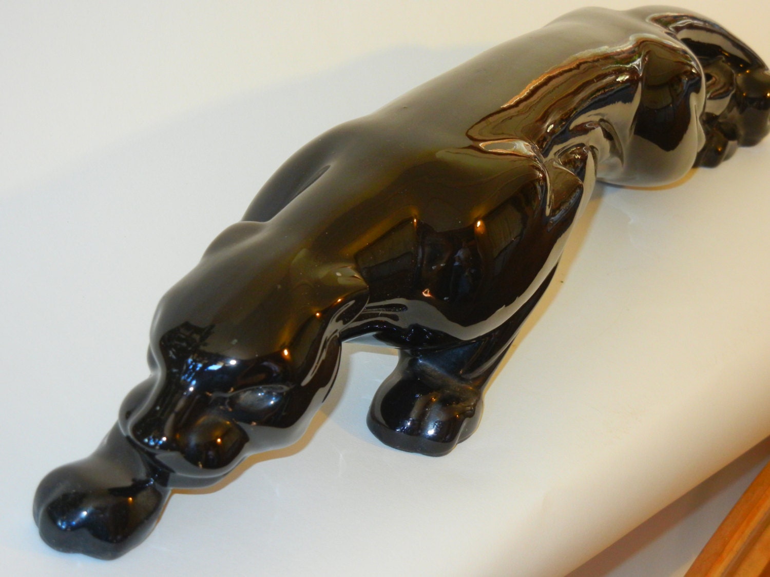 black panther ceramic sculpture