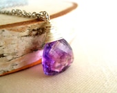 Amethyst Necklace Moss Amethyst gemstone Radiant Orchid Gift for her February Birthstone - Vitrine Amethyst Necklace Moss Amethyst gemstone Radiant Orchid Gift for her February Birthstone - Vitrine