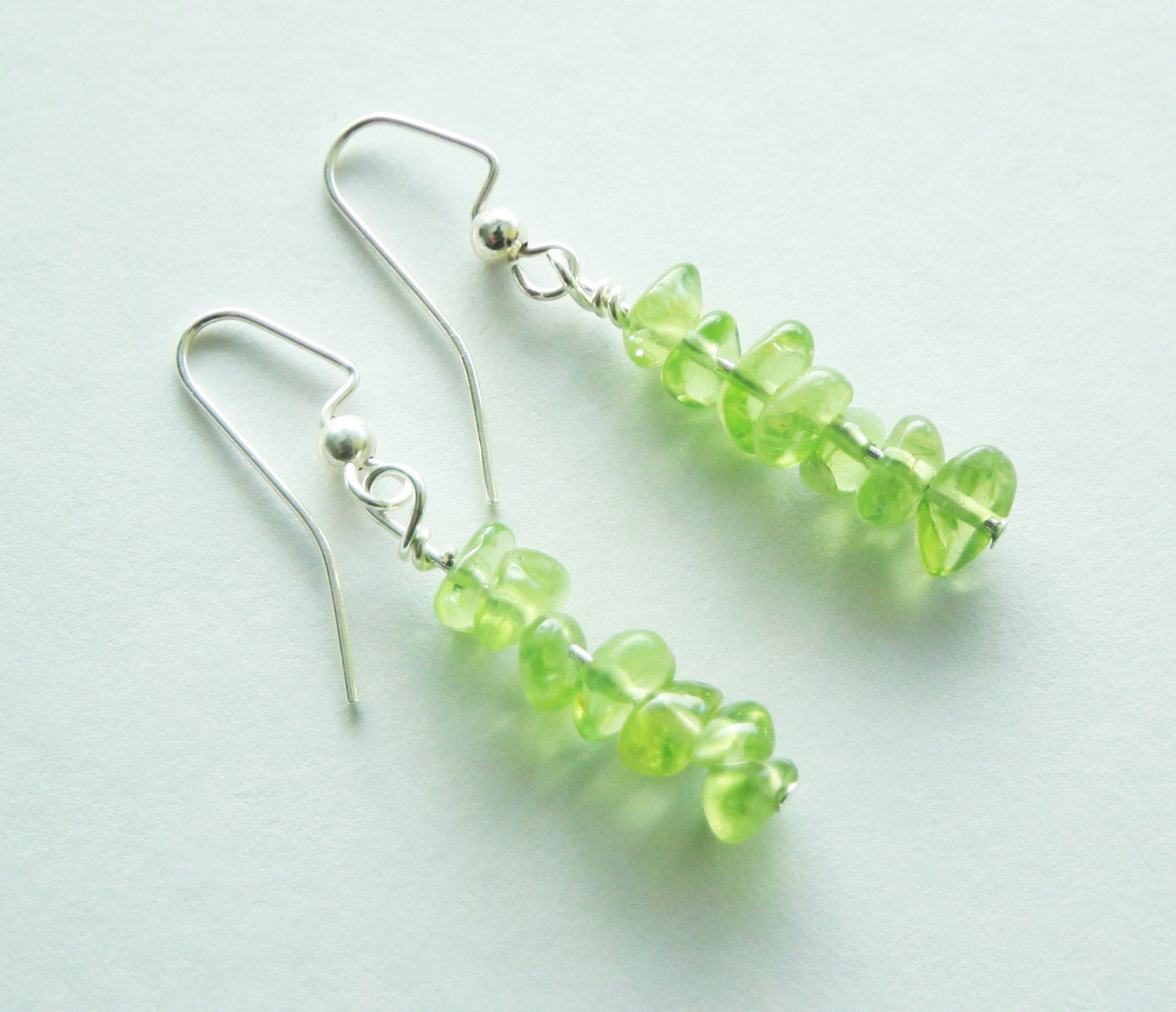 Peridot Stick Earrings * Green Earrings * Simple Minimalist Earrings * Gemstone Jewelry * Nature Inspired Earrings * Stick Earrings - ScrapsandPaper