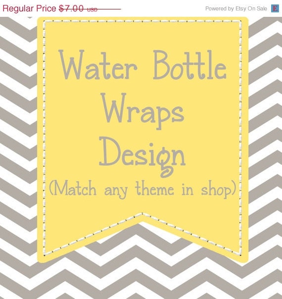 10% Off Holiday Sale Matching Water Bottle Labels - PRINTABLE LABEL DESIGN Il_570xn