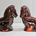 RESERVED/SOLD Horse Bookends / German Pottery Figurines / Mid Century