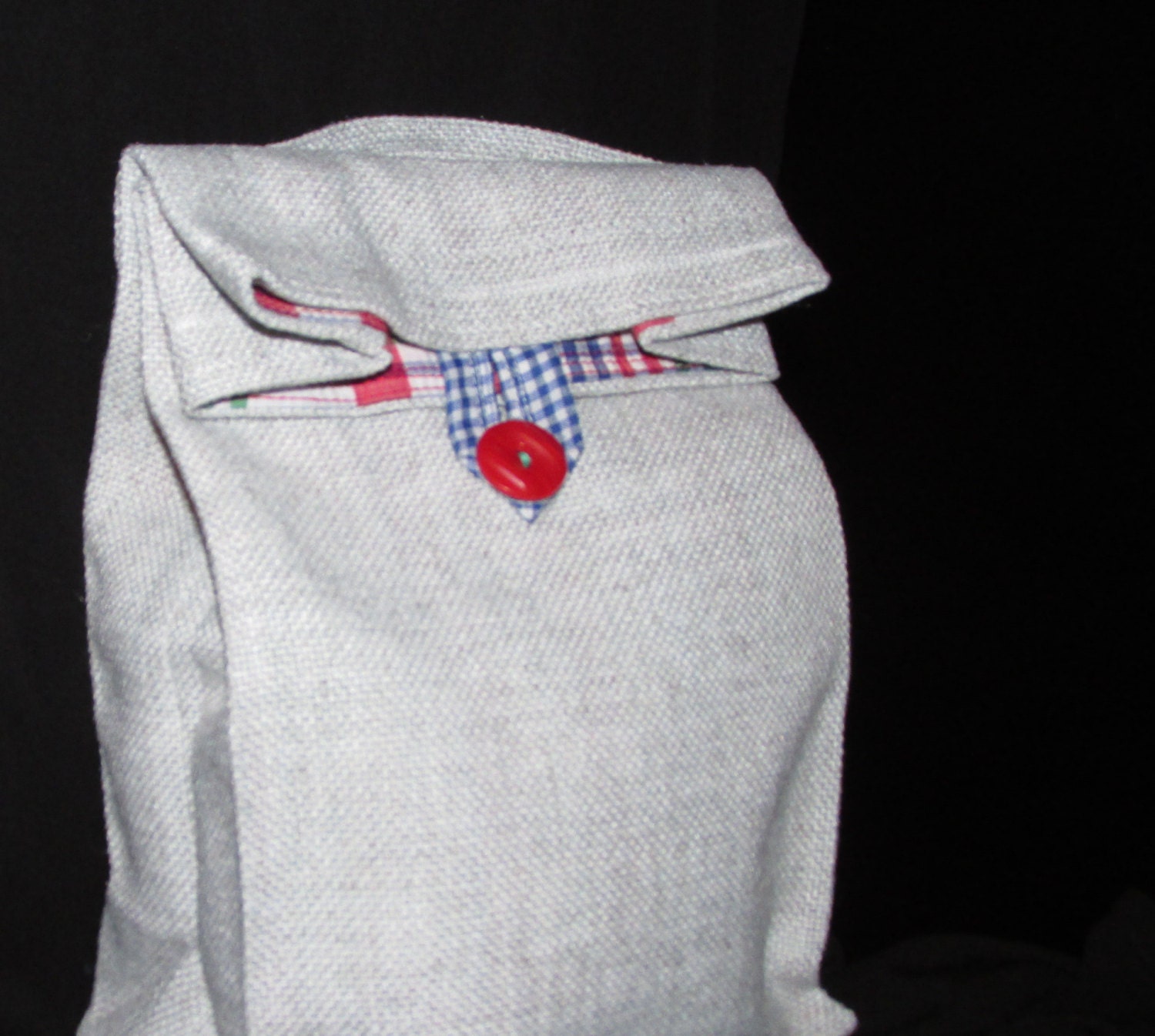 Cloth lunch bag with Handle  Re-useable lunch sack  washable lunch ...