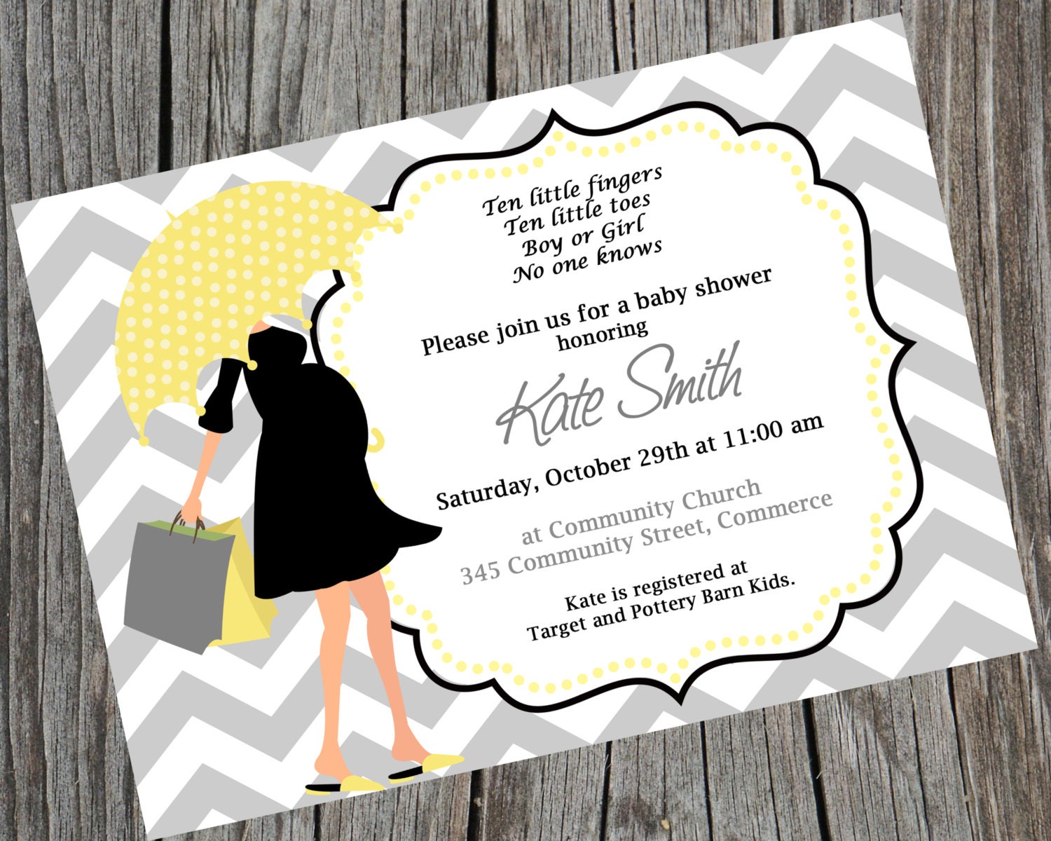 Printable Chevron Modern Mom Baby Shower Invitation Il_570xn