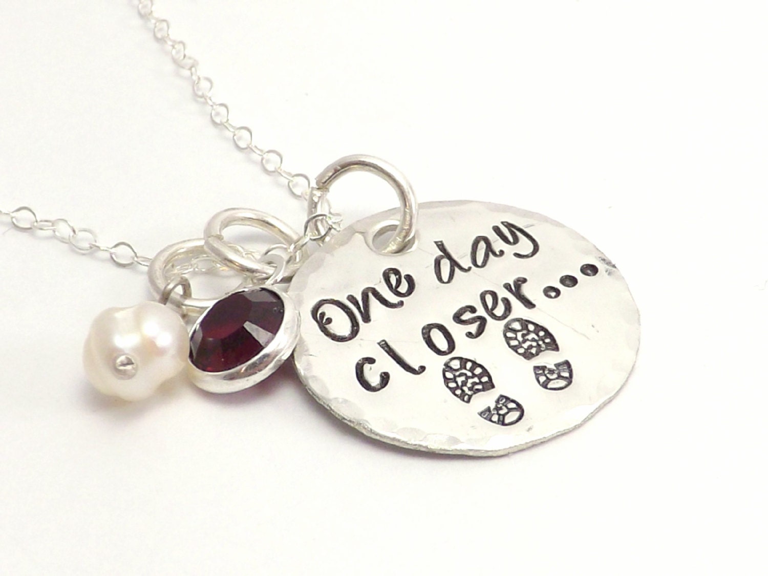 One Day Closer.. Hand Stamped Sterling Silver Necklace, Military Wife, Army Wife, Deployment Jewelry - MissAshleyJewelry