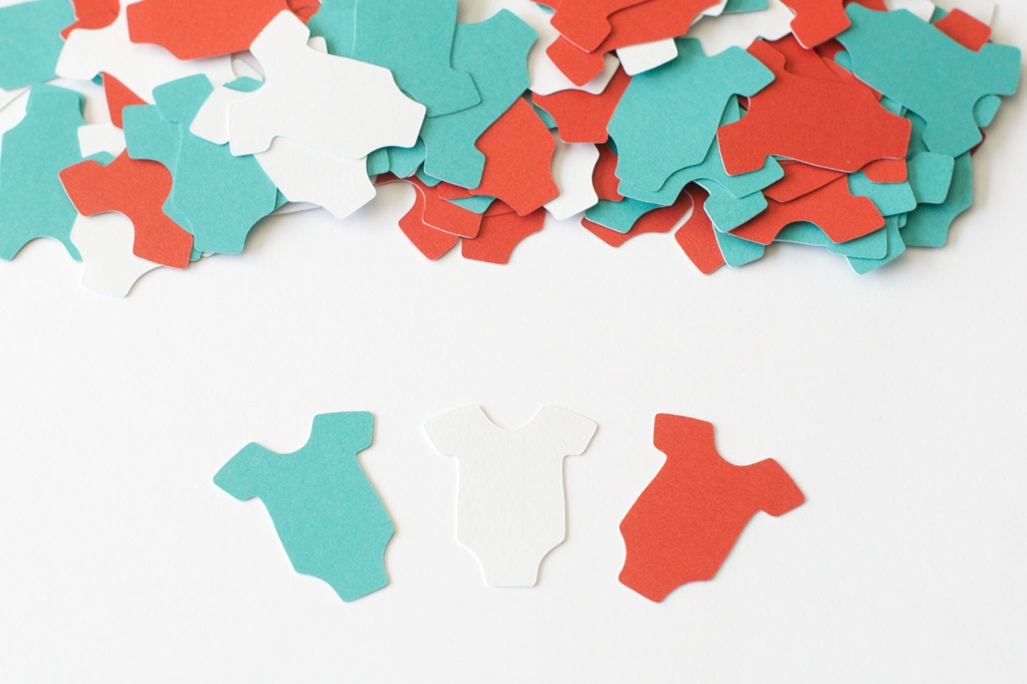 Baby Shower Decoration Confetti Infant Bodysuit Red Turquoise Il_570xn