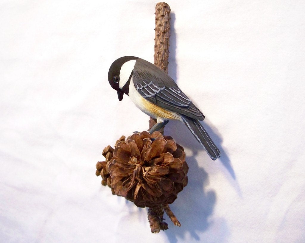 A Black Capped Chickadee Hand Carved And By Fisherwoodcarvings