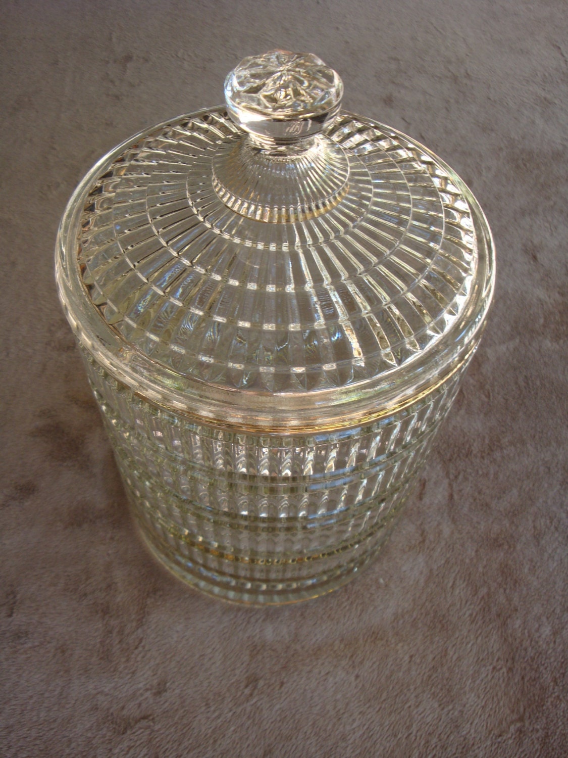 Vintage Lead Crystal Ice Bucket Canister by QuiltBlocksandMore