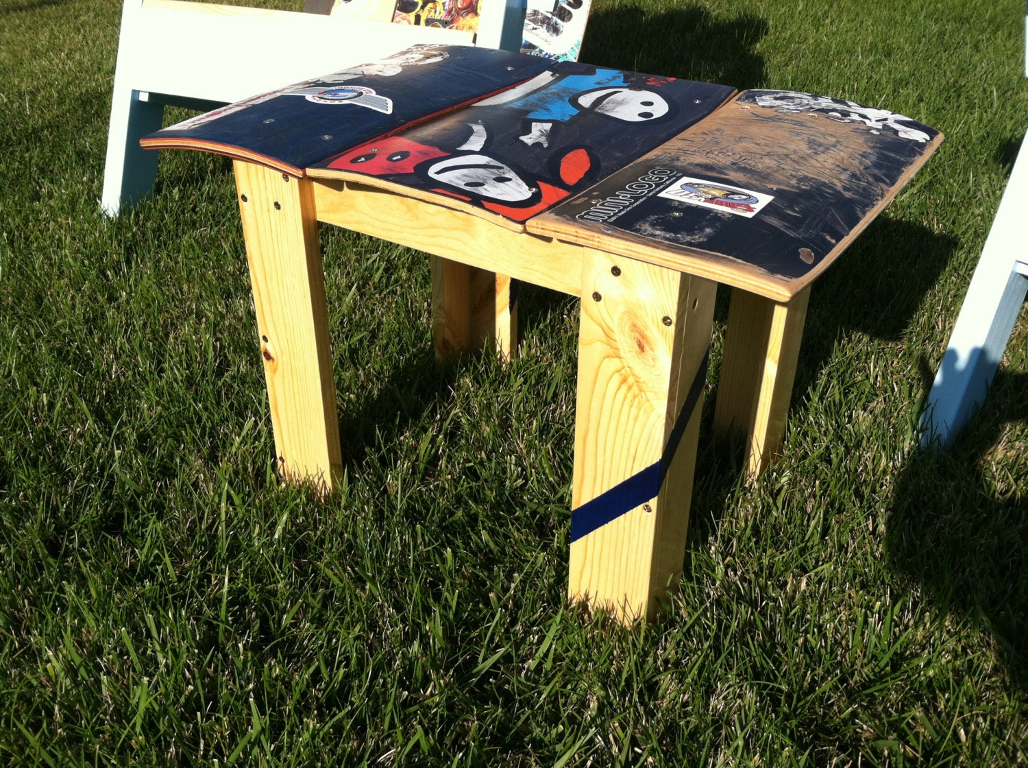 Items similar to Side Table from Repurposed Skateboards on Etsy