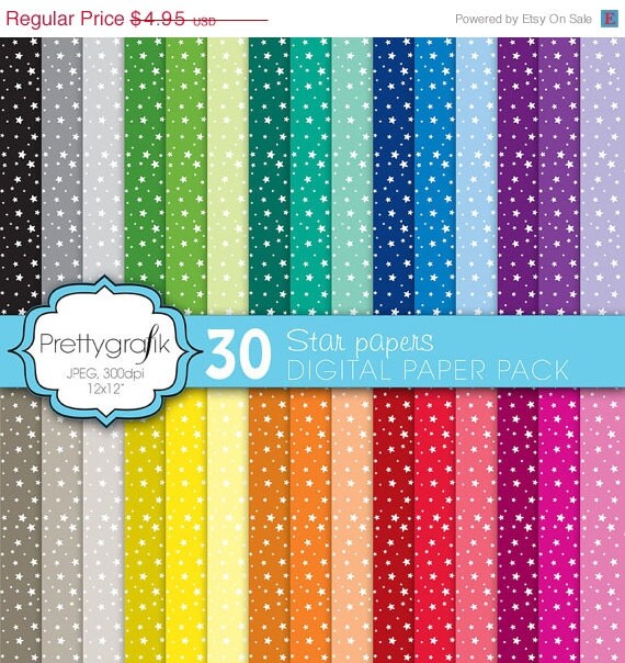 40% OFF SALE star digital paper, commercial use, scrapbook papers, background - PS582 Il_570xn