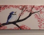 Blue Bird Painting, Acrylic Painting, Canvas Painting, Nature Painting - Codysquilts