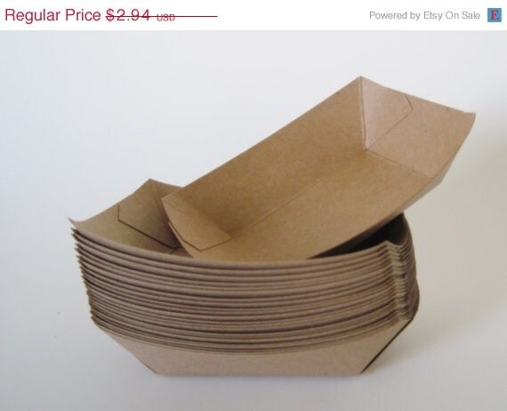 Cyber Week SALE 10% OFF 25 Small Kraft Heavy Paper Food Tray for Parties, Showers or Wedding Il_570xn