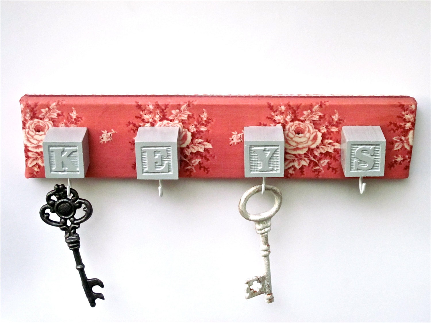 Key Holder Pink Rose Key Rack - CasstheCrafter