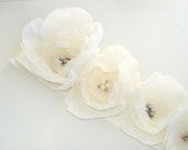 Ivory Wedding Sash, Rhinestone  Bridal Sash,  Ivory Lace  Wedding Dress Sashes Belts - MBrides