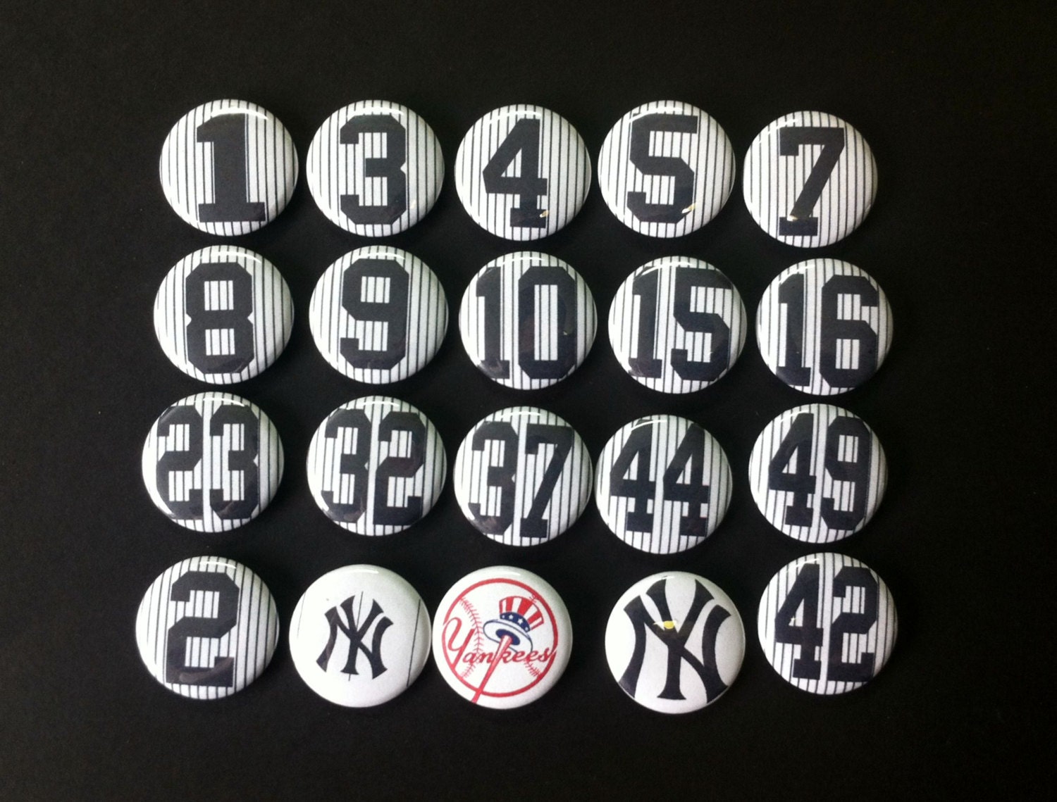 NEW YORK YANKEES Retired Numbers 20 Piece by circlesandwords
