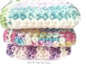 Crocheted Dishcloth/ Washcloths, Kitchen, Bathroom. 100% Cotton.  Spring Colors, set of 3 - ThisNThatByTracy