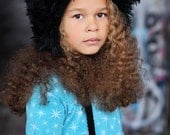 Furry Polar Bear Bonnet - black - TheCrochetSisters