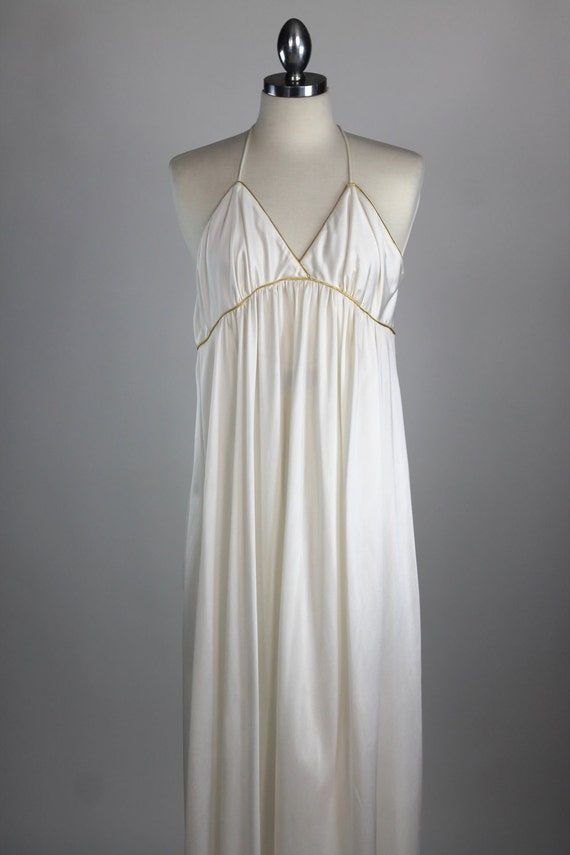 Khaleesi Slip Dress Grecian Goddess White Gold Maxi Slip Dress Costume