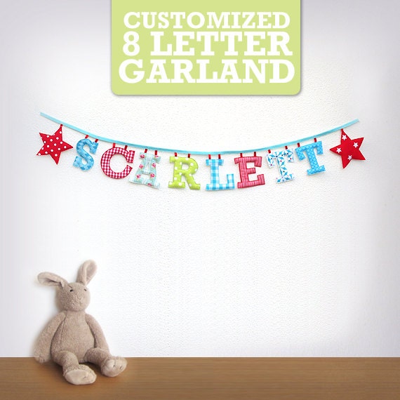 Customized Handmade Fabric Garlands - 8 Letter Name Il_570xn