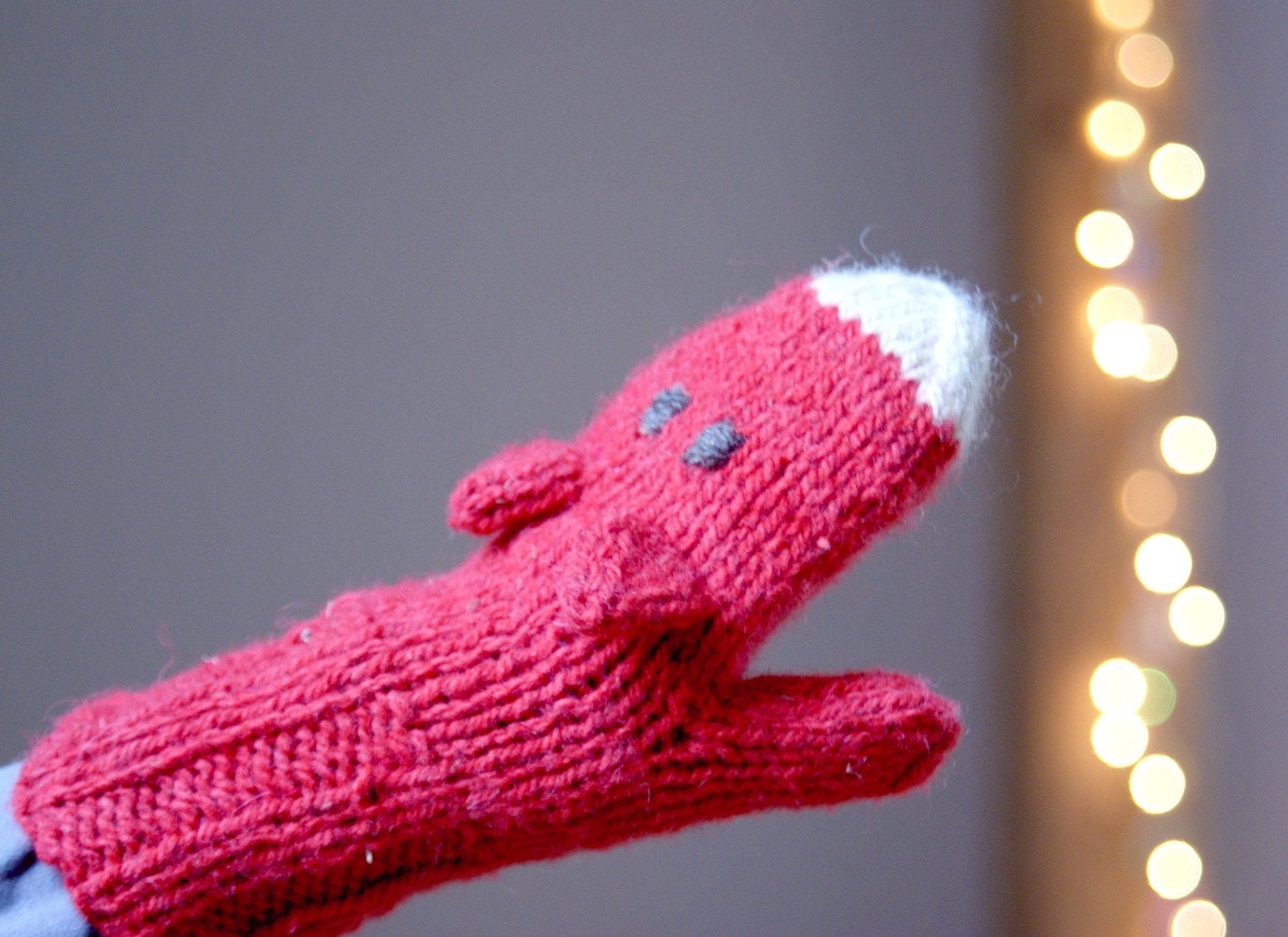 Fox mittens - Warm playful accessories for children - Children gift - Knitted fox gloves - Wool mittens in bright orange red - YarnBallStories