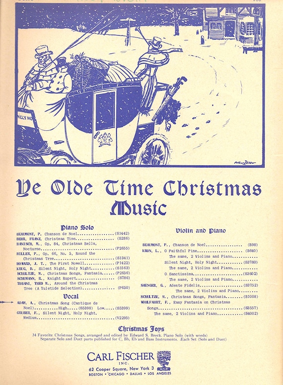 1916 O Holy Night Christmas Song Sheet Music by StorybookArtifact