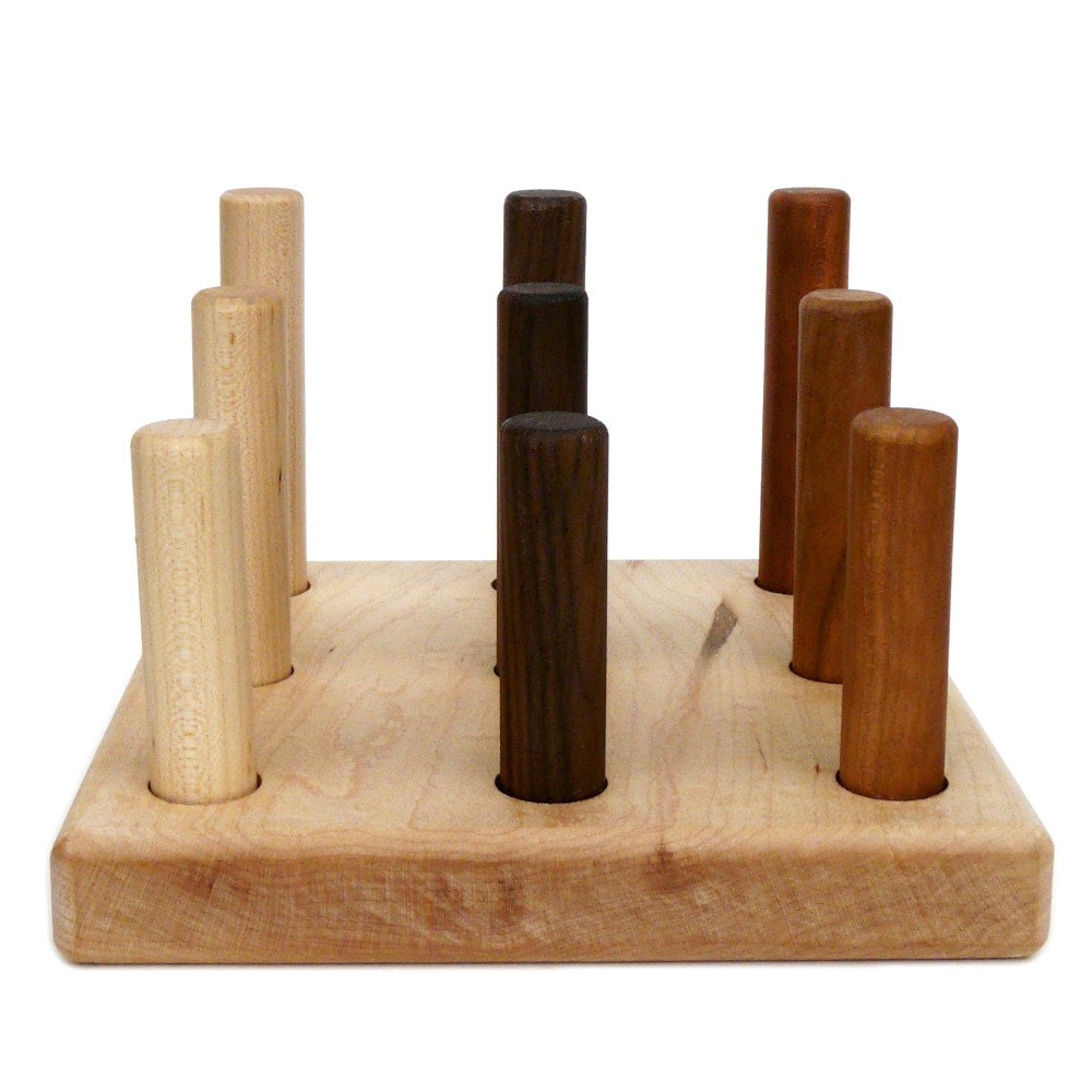 wooden toy peg puzzle, personalized montessori sorting toy