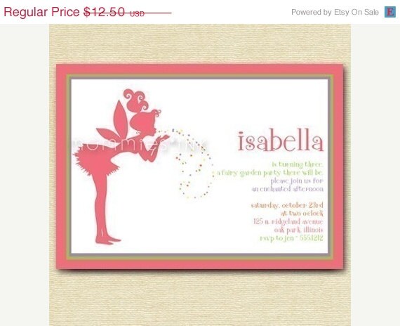 10% Off Holiday Sale Fairy Garden Birthday Party Invitation - PRINTABLE INVITATION DESIGN Il_570xn